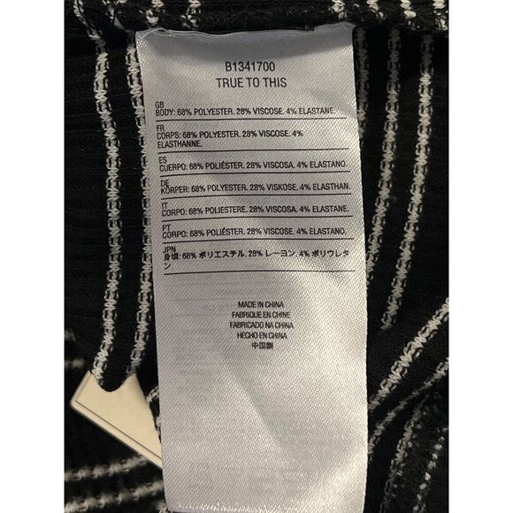 Volcom Stripe Dress Size Small S Long Sleeve Crew Neck Black White Stripe New - Picture 9 of 10